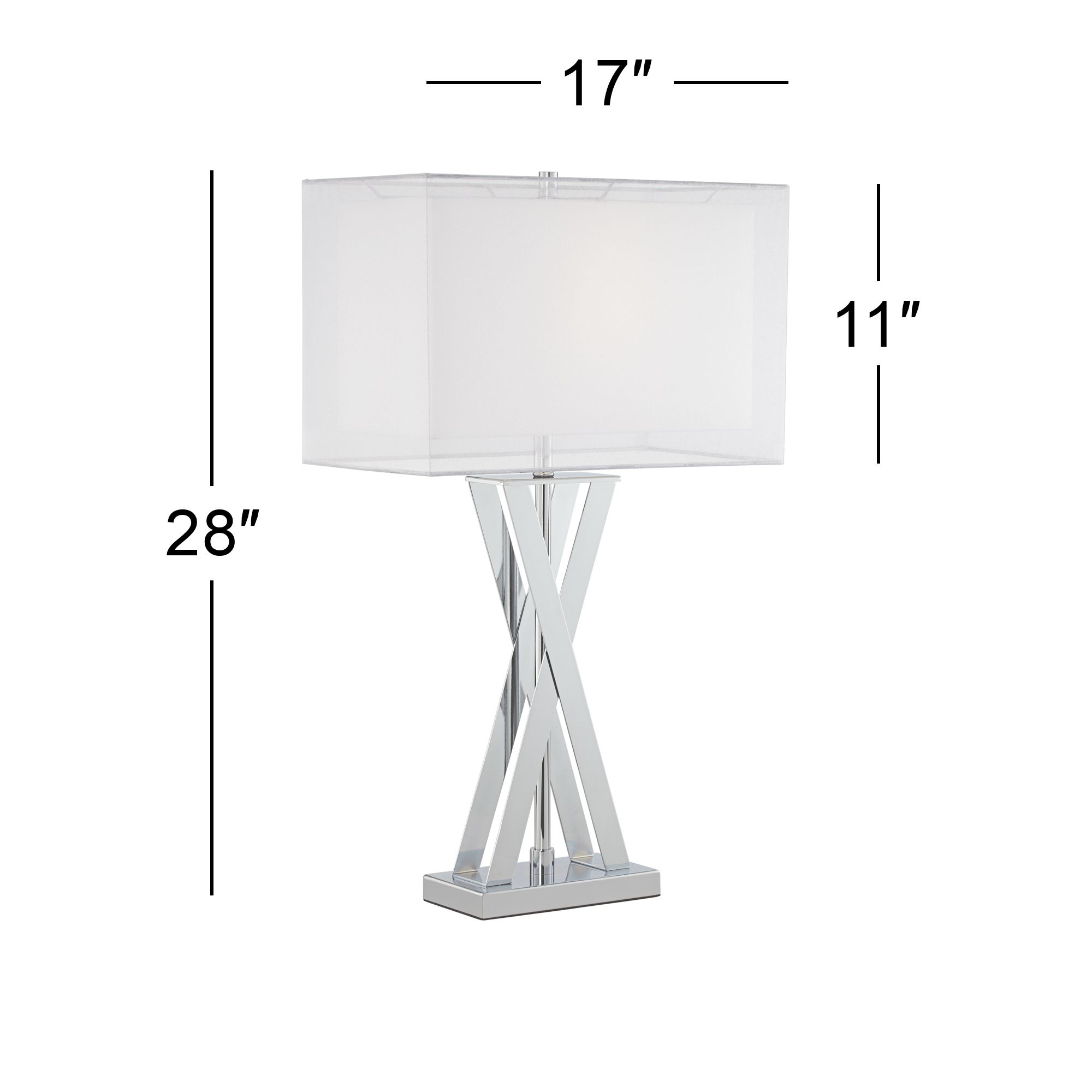 Possini Euro Proxima 28" Double Shade Modern Chrome Table Lamp in scene