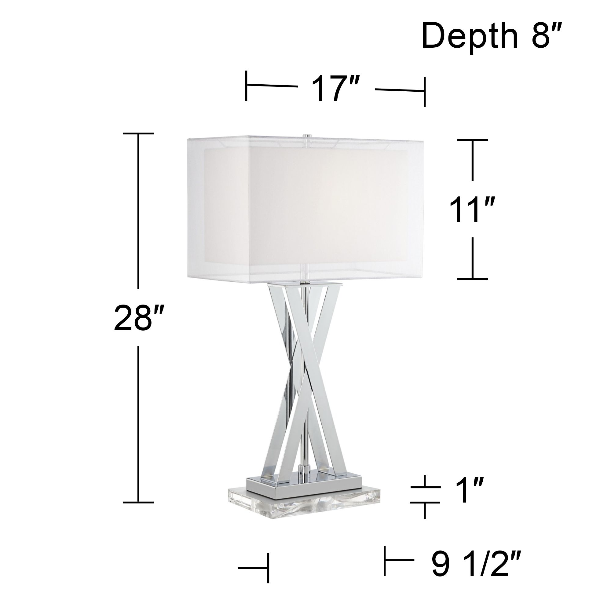 Image 7 Possini Euro Proxima 28" Modern Chrome Lamp with Acrylic Riser more views