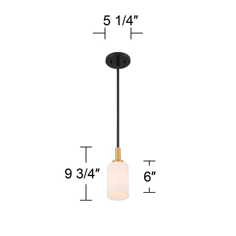 Image 6 Possini Euro Prue 5 1/4" Wide Black and Gold Mini Pendant more views