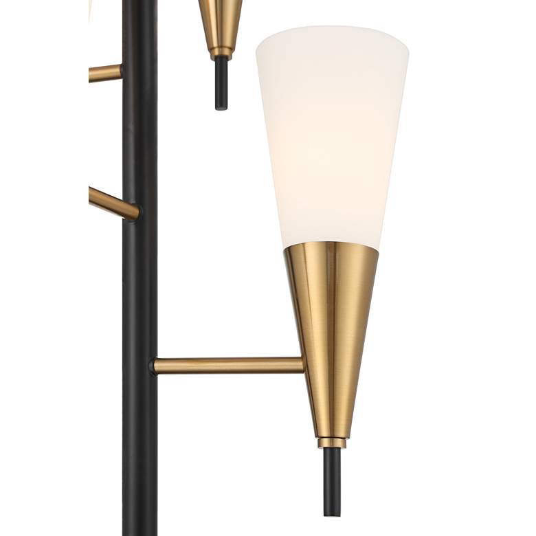 Possini Euro Quatro 4-Light Tree Floor Lamp Black with Warm Gold more views