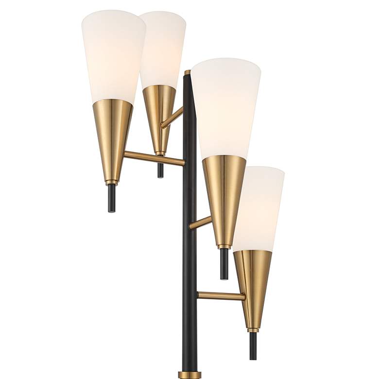 Image 3 Possini Euro Quatro 71" High 4-Light Black Gold Modern Floor Lamp more views