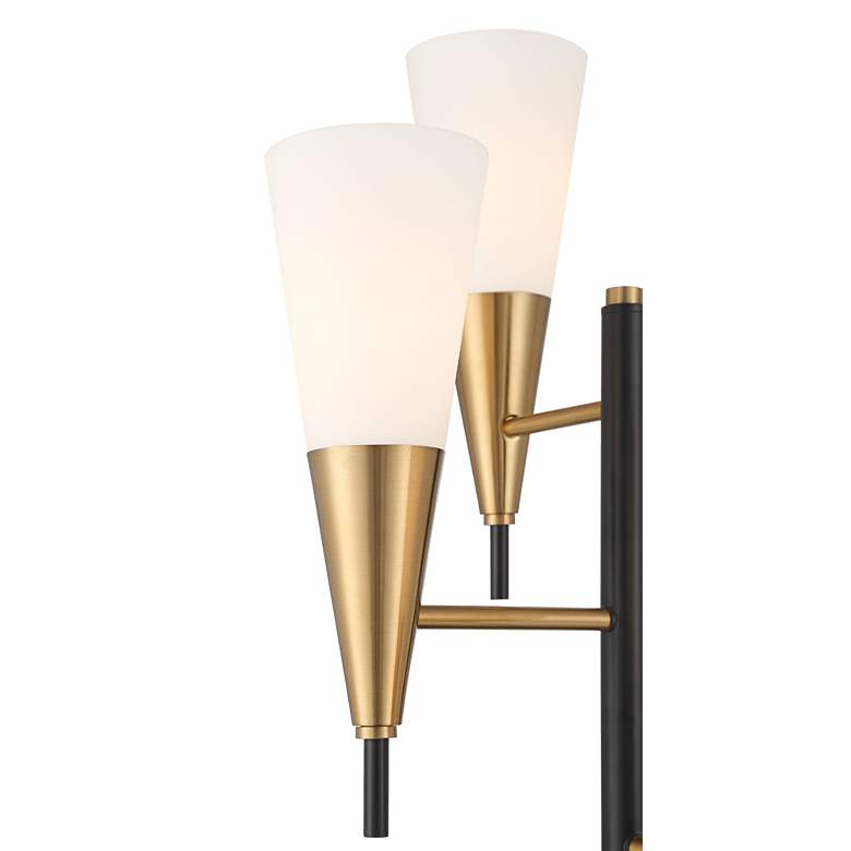 Image 5 Possini Euro Quatro 71" High 4-Light Black Gold Modern Floor Lamp more views