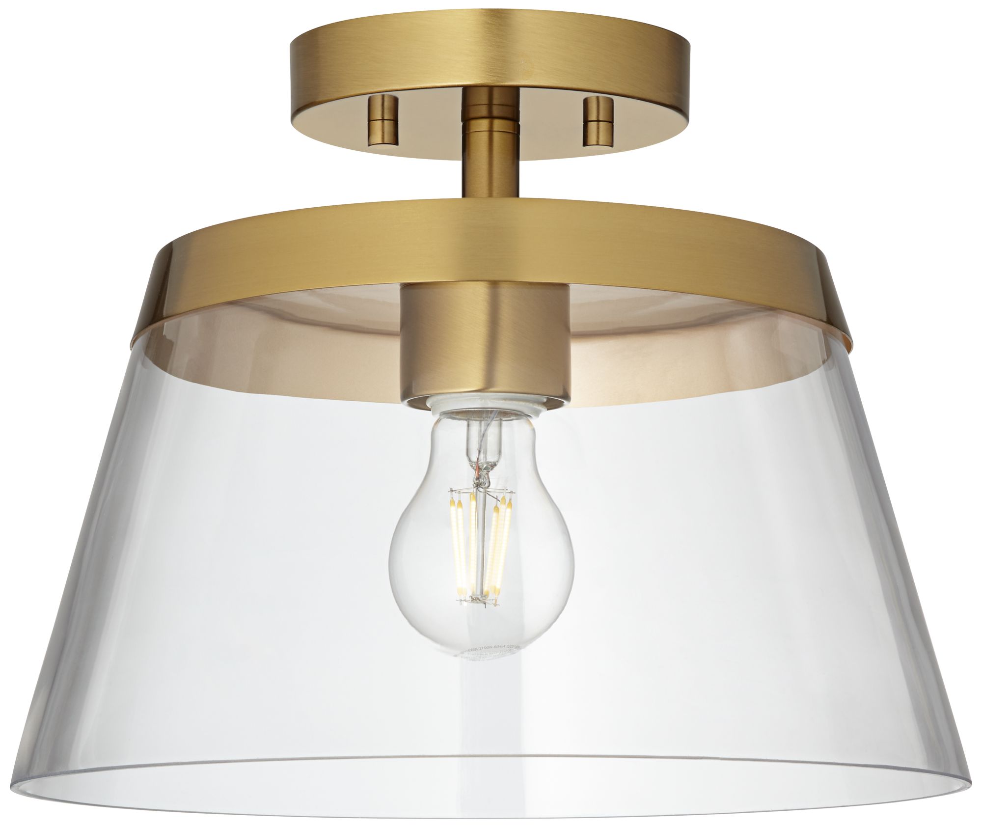 Image 2 Possini Euro Quinten 12" Wide Warm Brass Ceiling Light