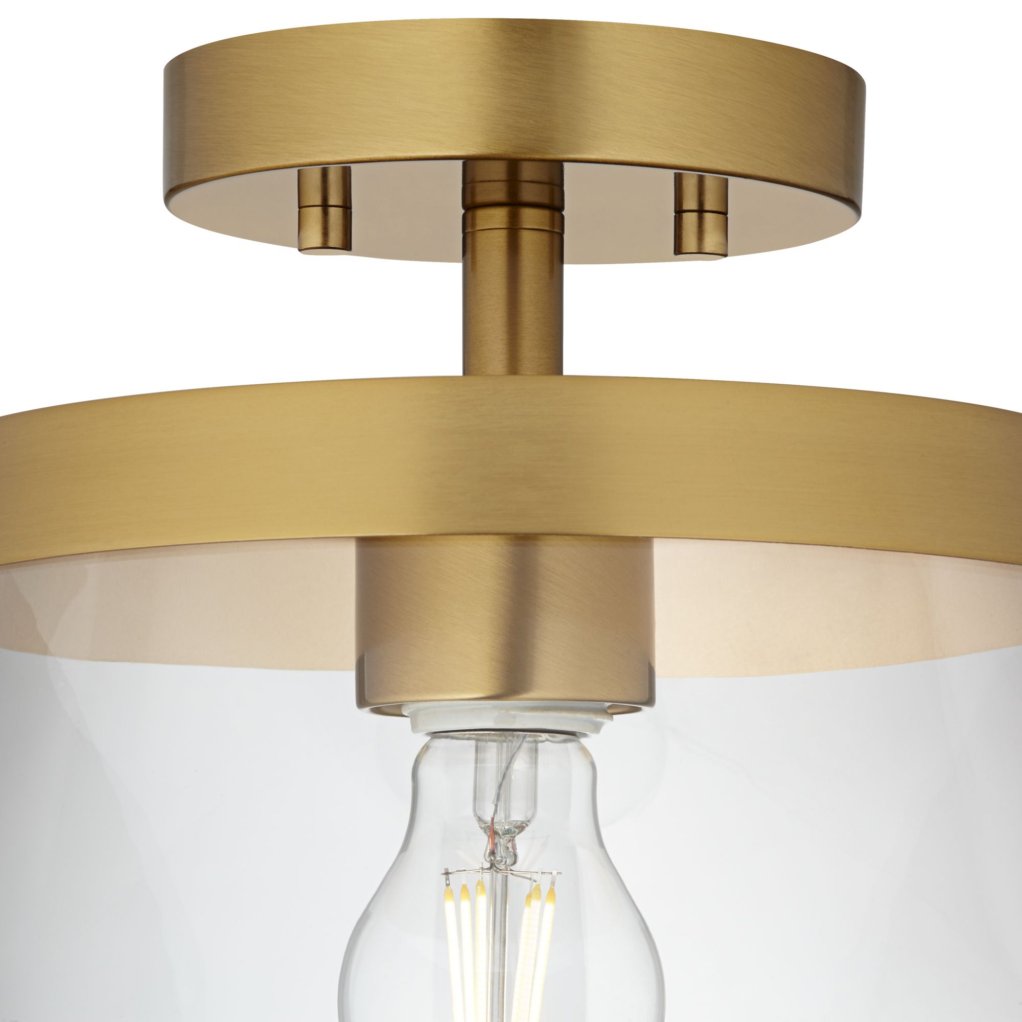 Image 3 Possini Euro Quinten 12" Wide Warm Brass Ceiling Light more views