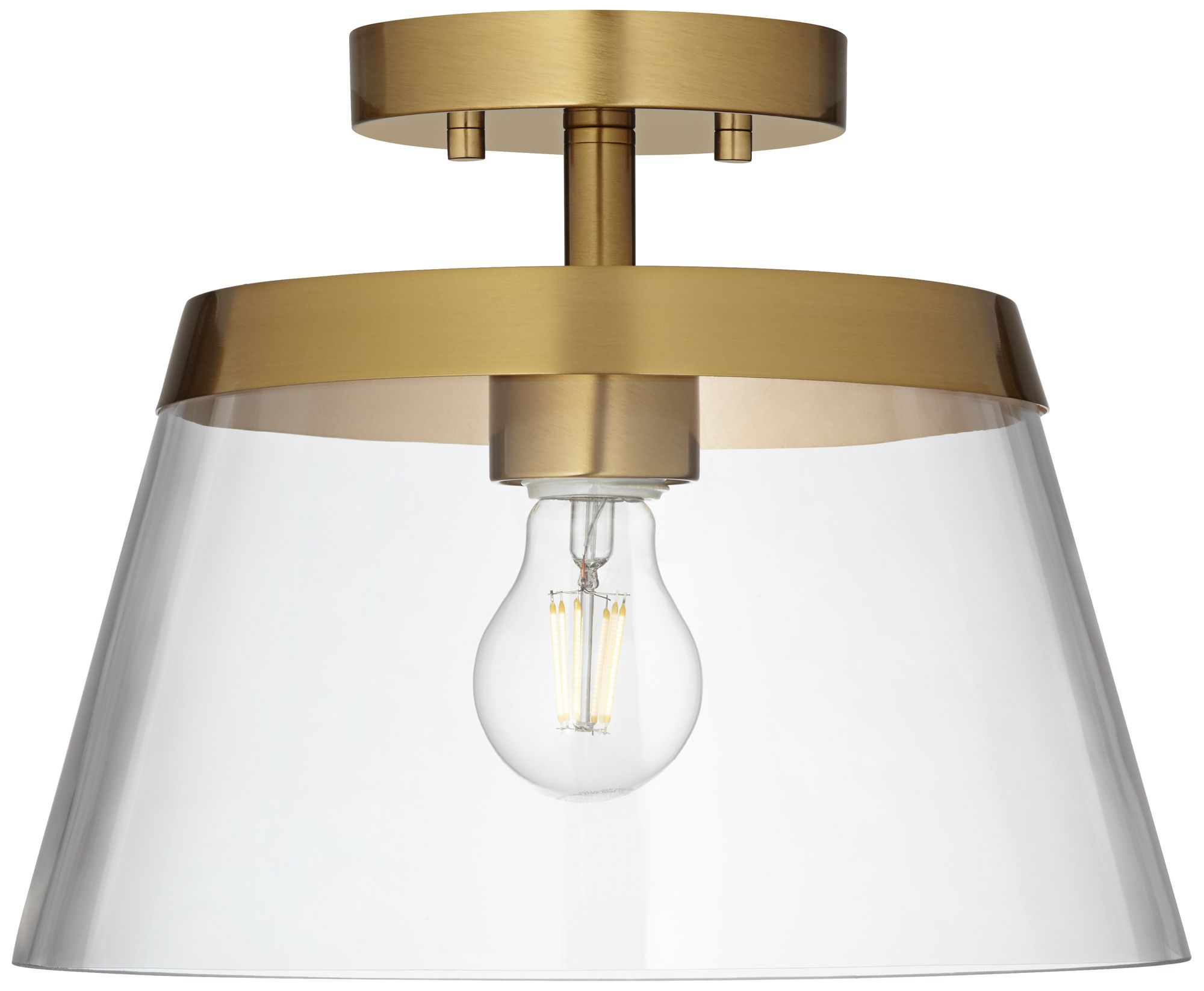 Image 5 Possini Euro Quinten 12" Wide Warm Brass Ceiling Light more views