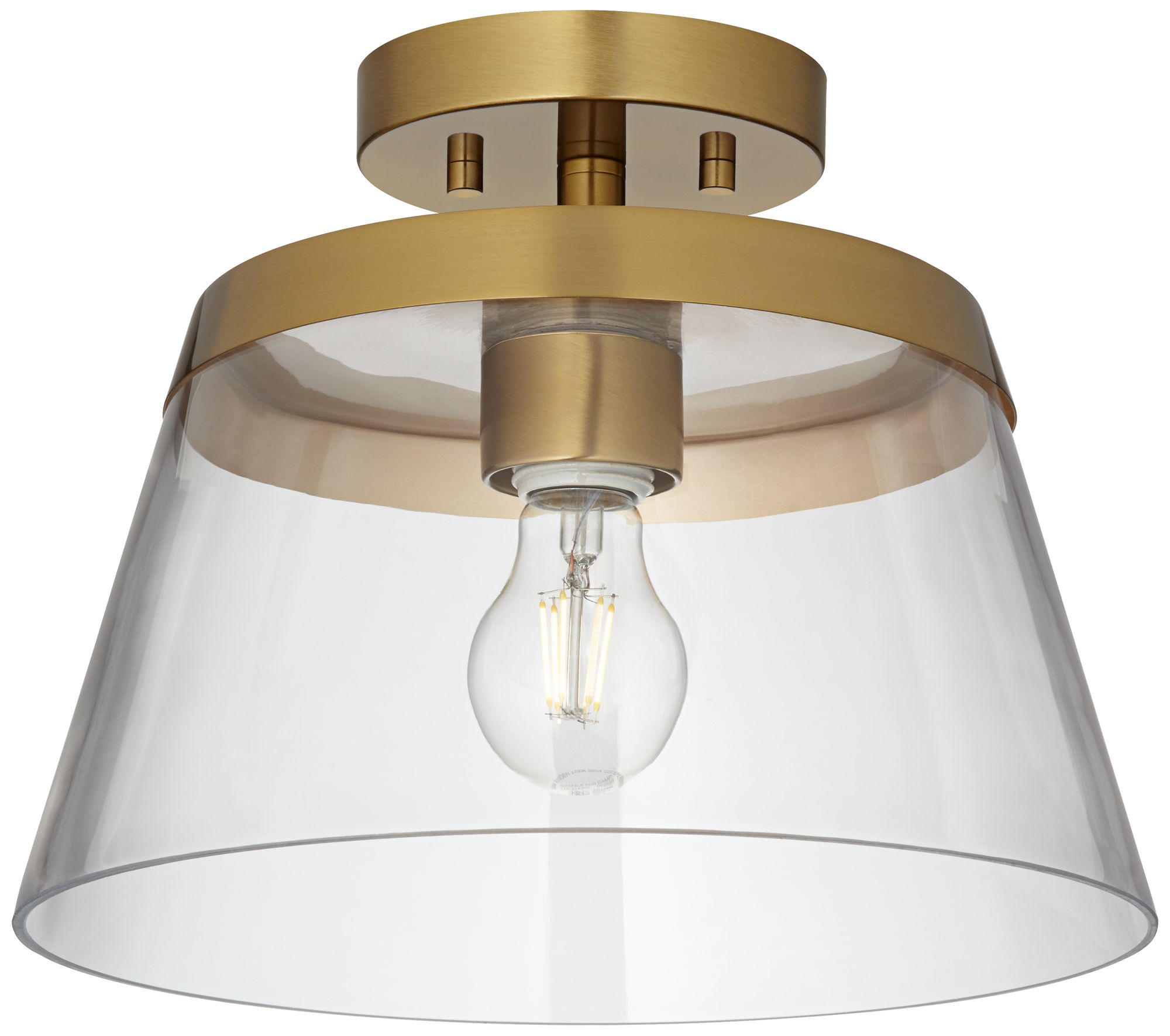 Image 6 Possini Euro Quinten 12" Wide Warm Brass Ceiling Light more views
