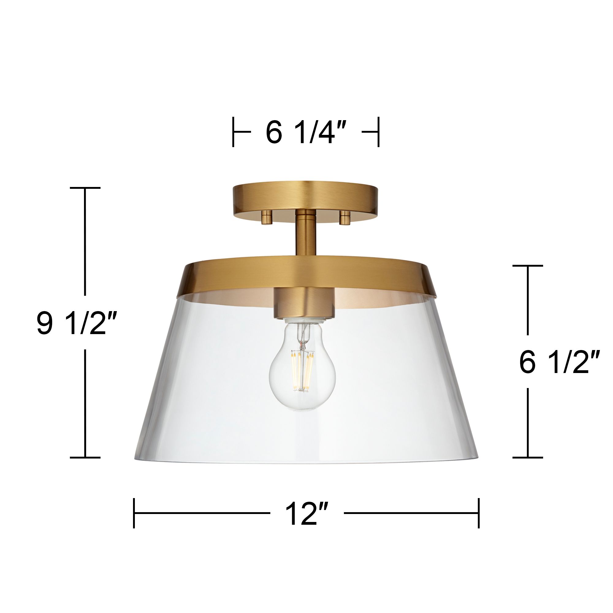 Image 7 Possini Euro Quinten 12" Wide Warm Brass Ceiling Light more views