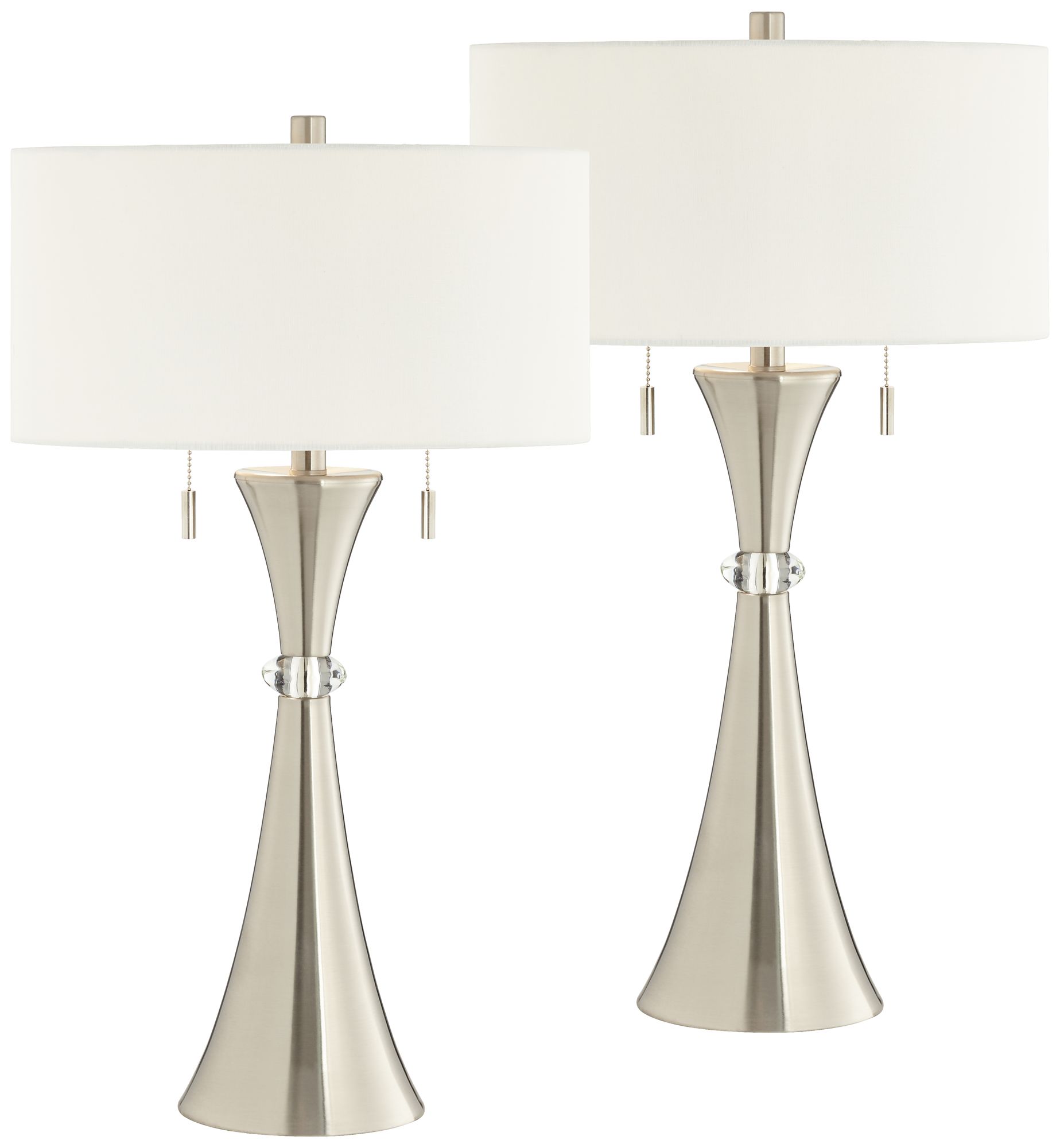 Image 3 Possini Euro Rachel 28" Metal Column Modern Table Lamps Set of 2