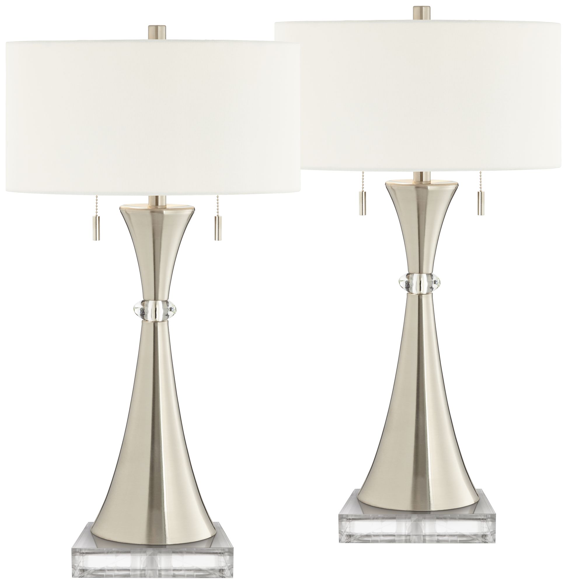 Possini Euro Rachel 29 1/2" Metal Table Lamps with Square Risers