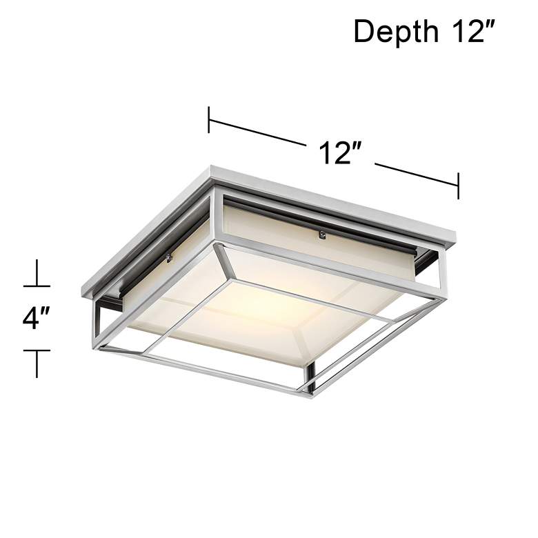 Image 5 Possini Euro Radcliffe 12 inch Wide Matte Nickel LED Outdoor Ceiling Light more views