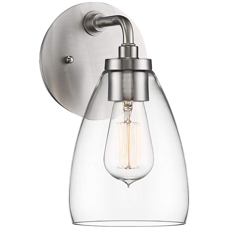 Image 3 Possini Euro Raden 10" High Brushed Nickel Wall Sconce
