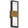 Possini Euro Radford 18"H Sand Black and Brass LED Outdoor Wall Light