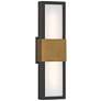 7_Possini Euro Radford 18"H Sand Black and Brass LED Outdoor Wall Light more views