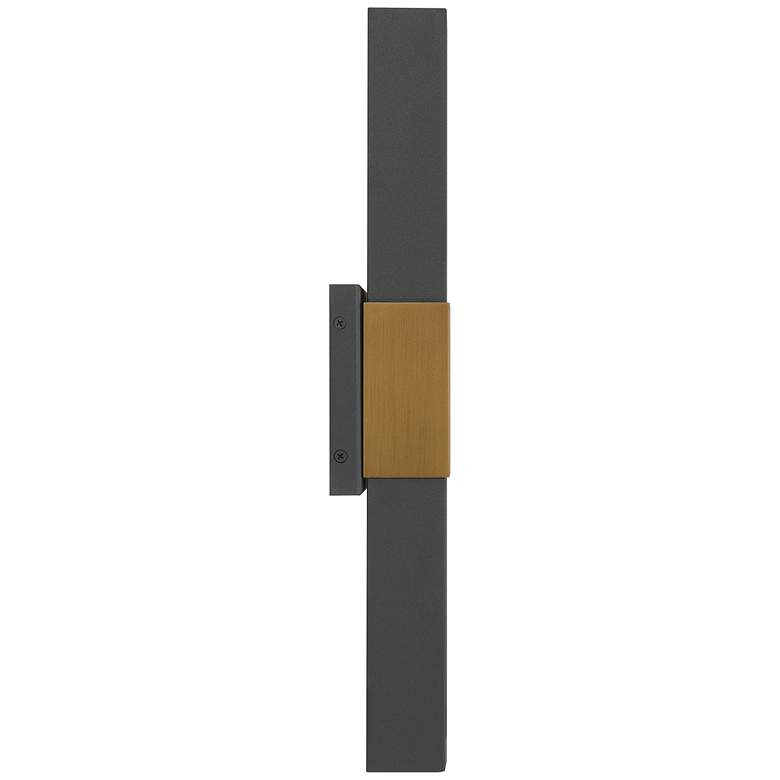 Image 6 Possini Euro Radford 18"H Sand Black and Brass LED Outdoor Wall Light more views