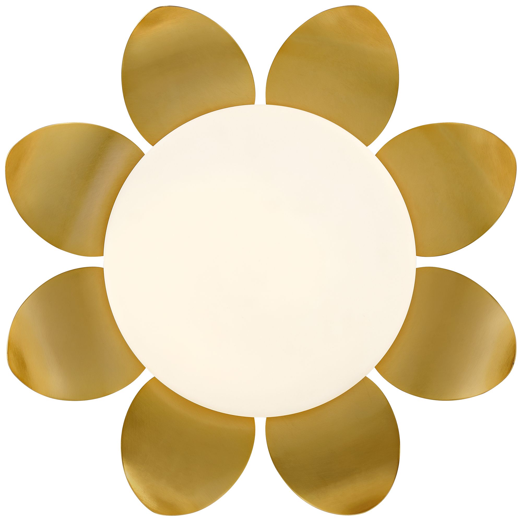 Possini Euro Radiance 16" Wide Brass Flower LED Ceiling Light