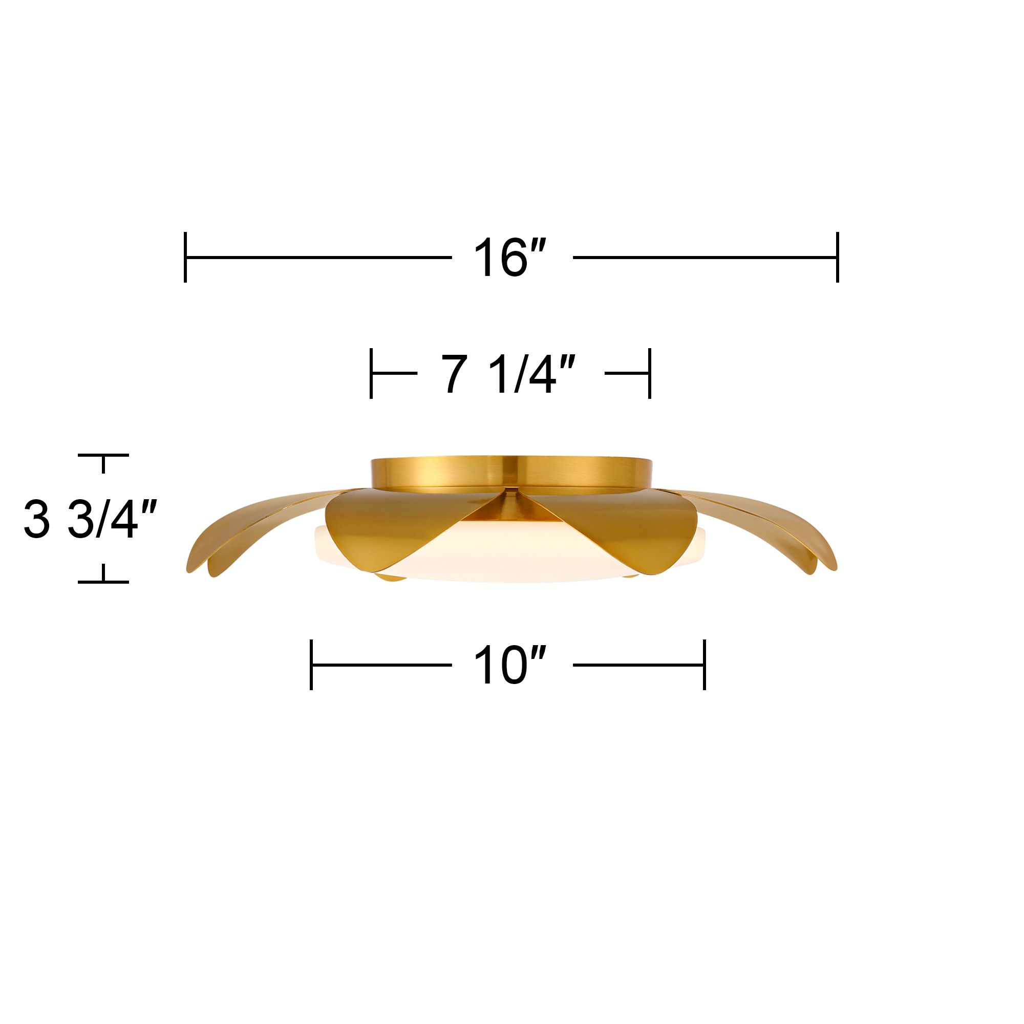 Possini Euro Radiance 16" Wide Brass Flower LED Ceiling Light