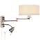 Possini Euro Radix Plug-In Swing Arm Wall Lamp with LED Reading Arm