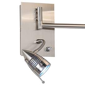 Image5 of Possini Euro Radix Plug-In Swing Arm Wall Lamp with LED Reading Arm more views