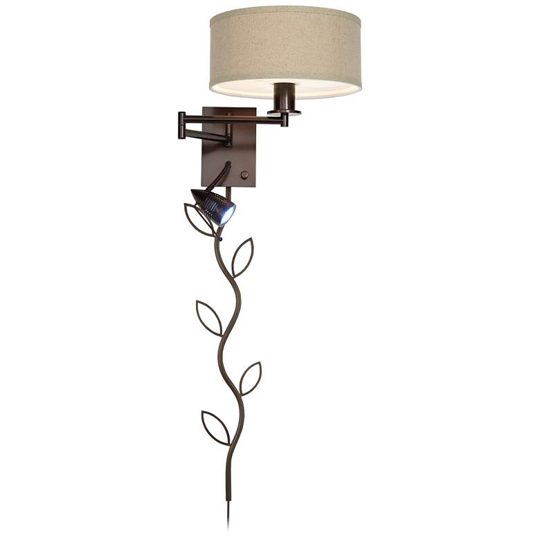 Image 3 Possini Euro Radix Reading Light Swing Arm Wall Lamp with Vine Cord Cover more views