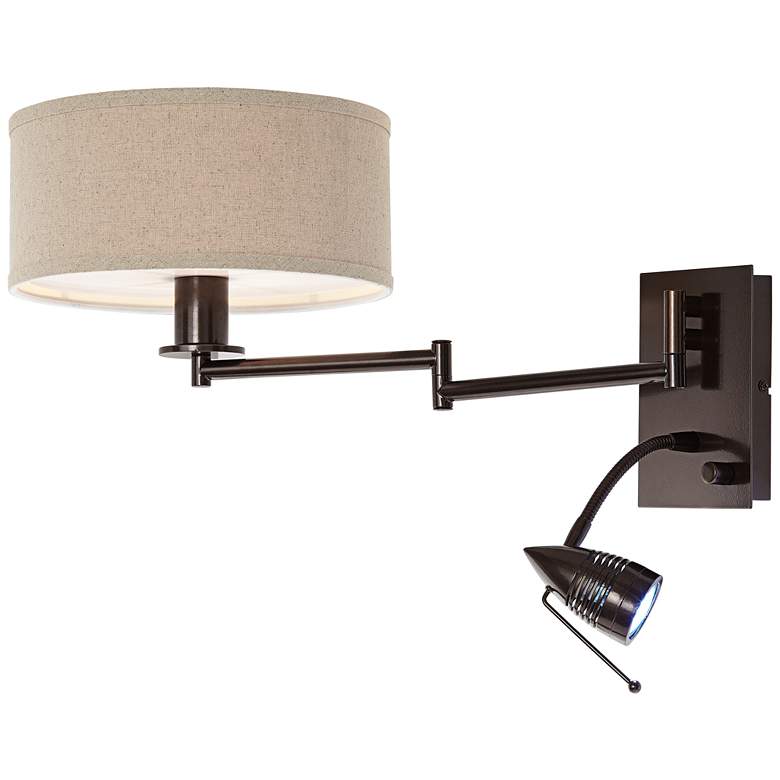 Image 5 Possini Euro Radix Reading Light Swing Arm Wall Lamp with Vine Cord Cover more views