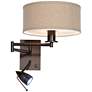 Possini Euro Radix Swing Arm Wall Lamp with LED Reading Light