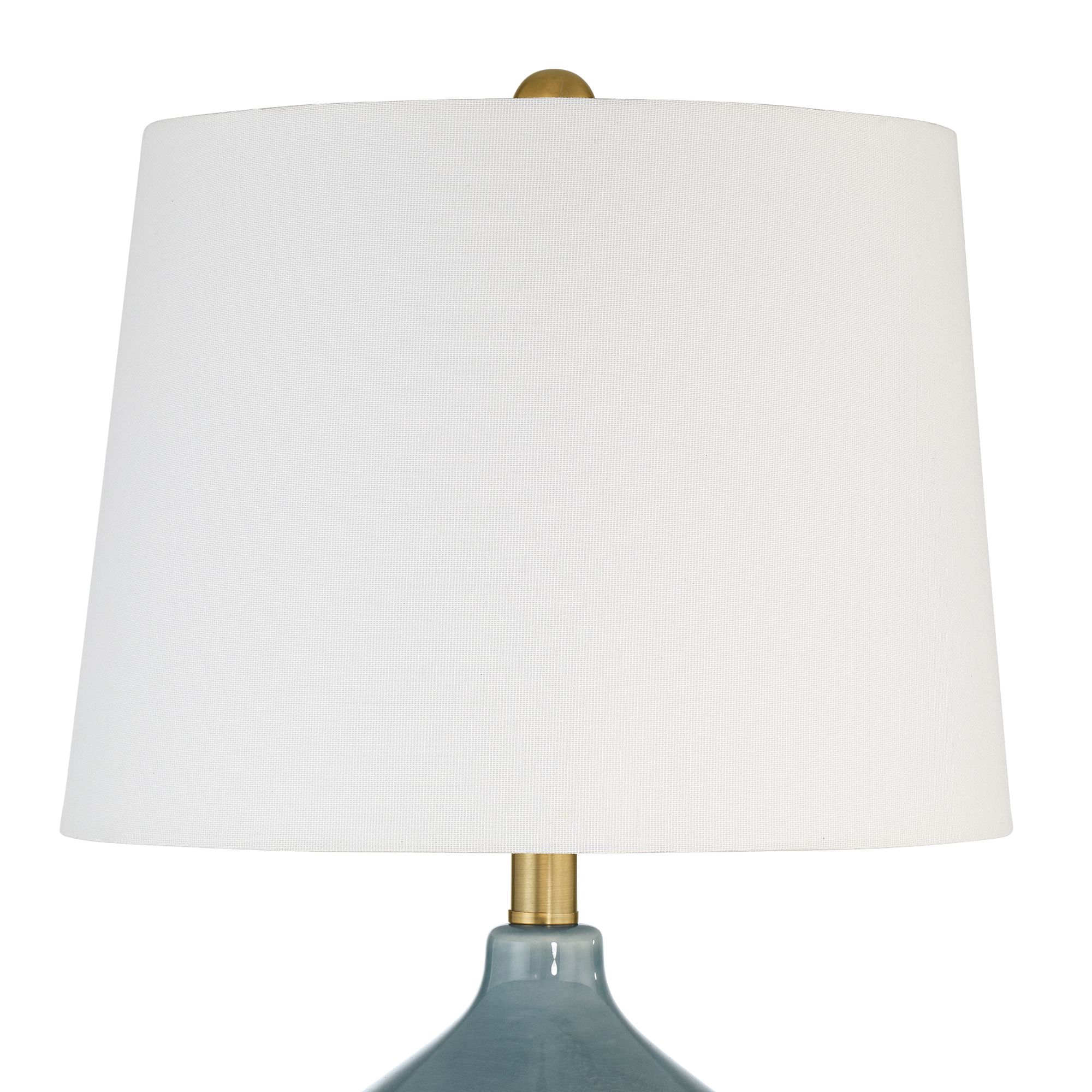 Image 3 Possini Euro Rafael 25 1/2"H Pastel Blue Ceramic Table Lamp Set of 2 more views
