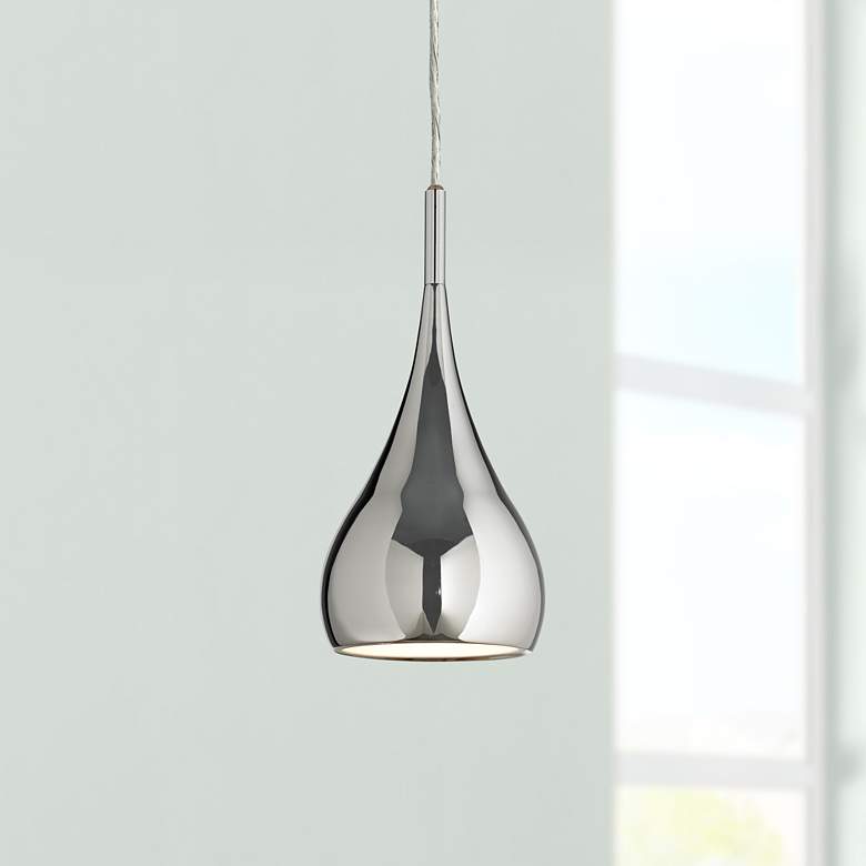 Image 1 Possini Euro Raindrop Chrome Finish Mini Pendant Light