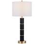 2_Possini Euro Rainier 30 1/2"H Black Faux Leather Column Table Lamp