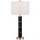 Possini Euro Rainier 30 1/2"H Black Faux Leather Column Table Lamp