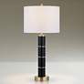 1_Possini Euro Rainier 30 1/2"H Black Faux Leather Column Table Lamp