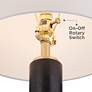 5_Possini Euro Rainier 30 1/2"H Black Faux Leather Column Table Lamp more views