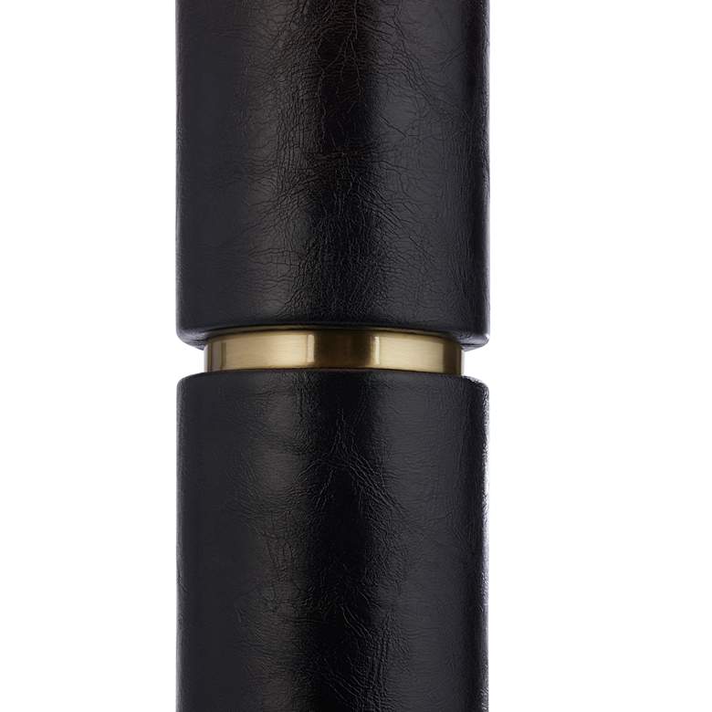 Image 6 Possini Euro Rainier 30 1/2"H Black Faux Leather Column Table Lamp more views