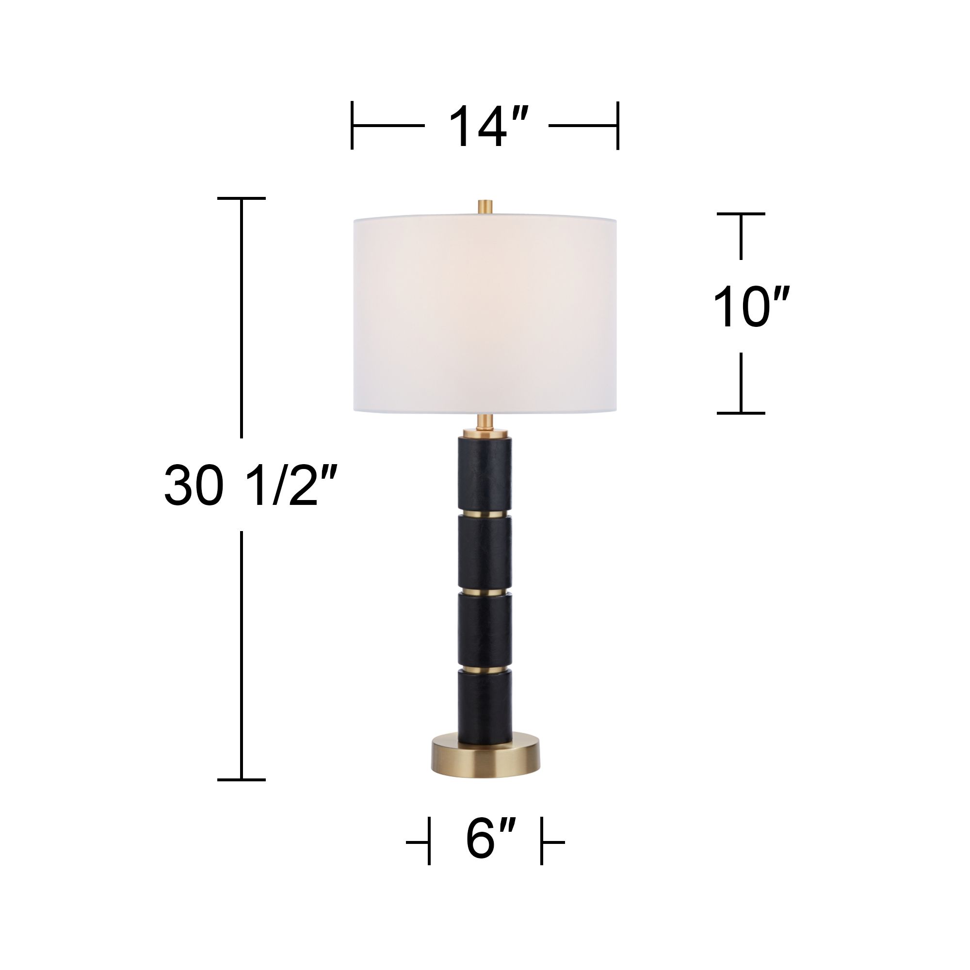 Watch A Video About the Possini Euro Rainier Black Faux Leather Column Table Lamp
