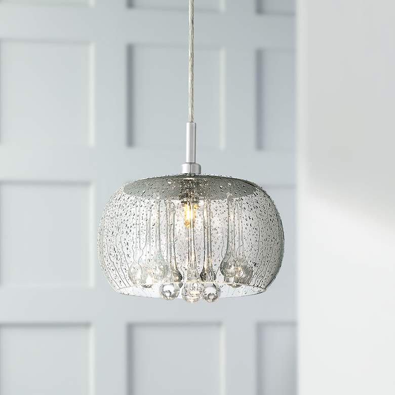 Image 1 Possini Euro Rainier 8 3/4" Wide Smoke Glass Mini Pendant