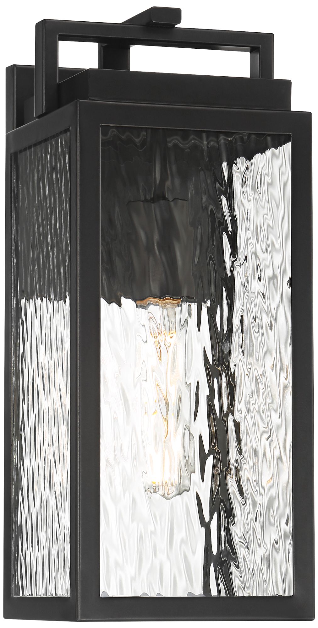 Image 2 Possini Euro Ralph 15" High Black Metal Water Glass Outdoor Wall Light