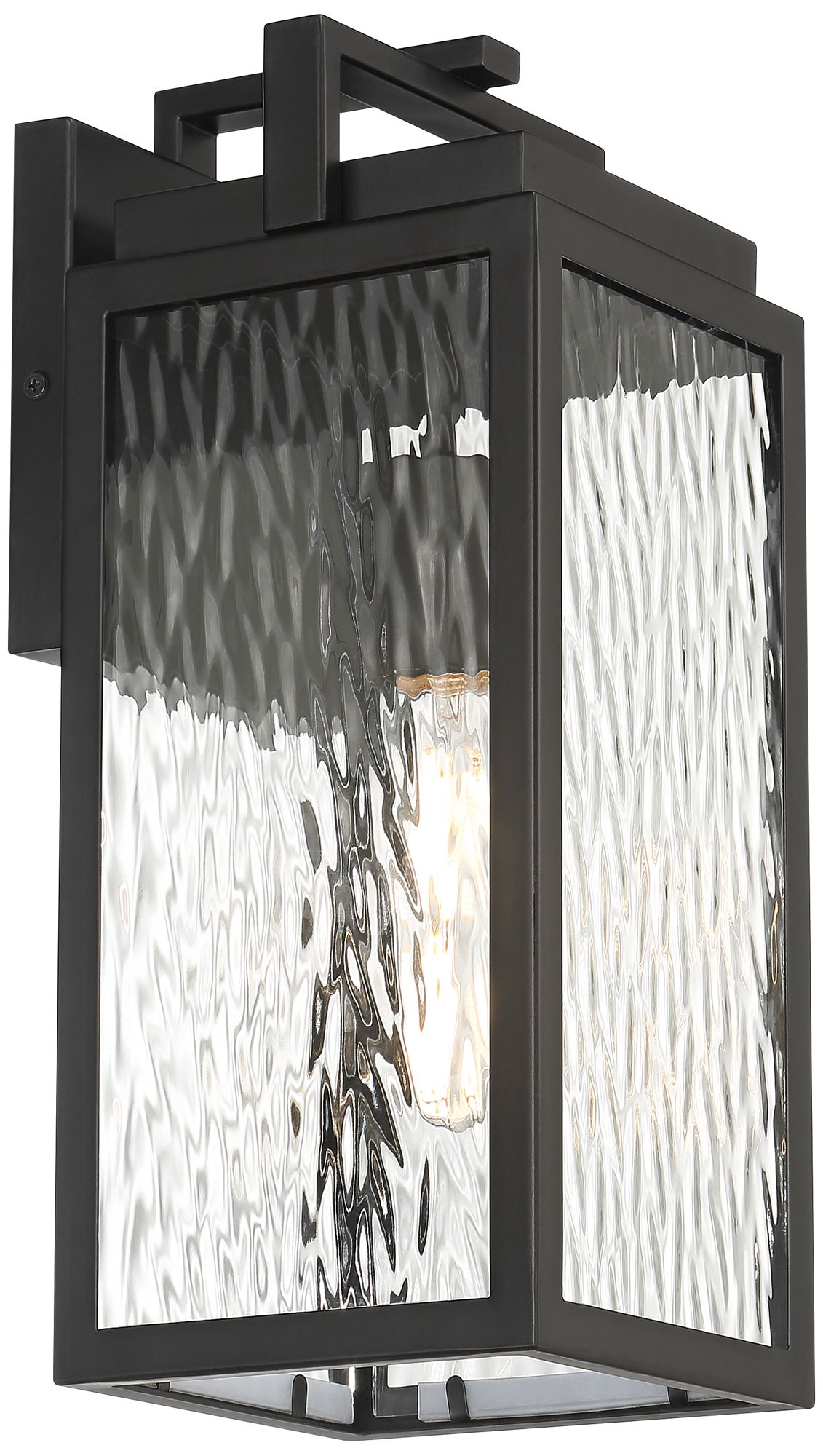 Possini Euro Ralph 15" High Black Metal Water Glass Outdoor Wall Light