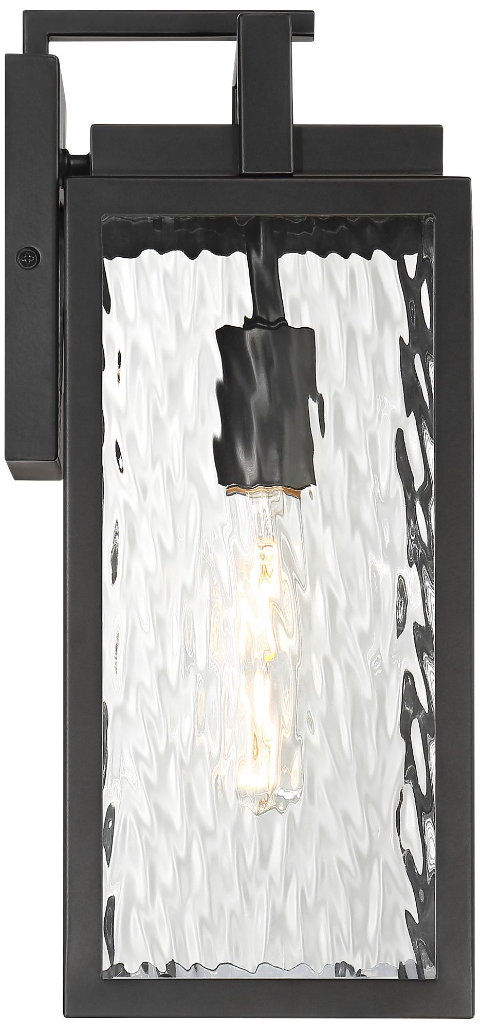 Possini Euro Ralph 15" High Black Metal Water Glass Outdoor Wall Light