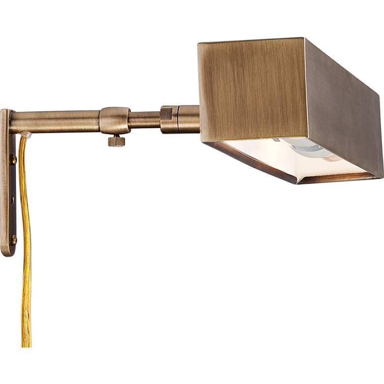 Image 5 Possini Euro Ralston 14" Antique Brass Modern Plug-In Picture Light more views