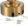 6_Possini Euro Ramses 25 1/2" Alabaster Mushroom Dome USB Outlet Lamp more views