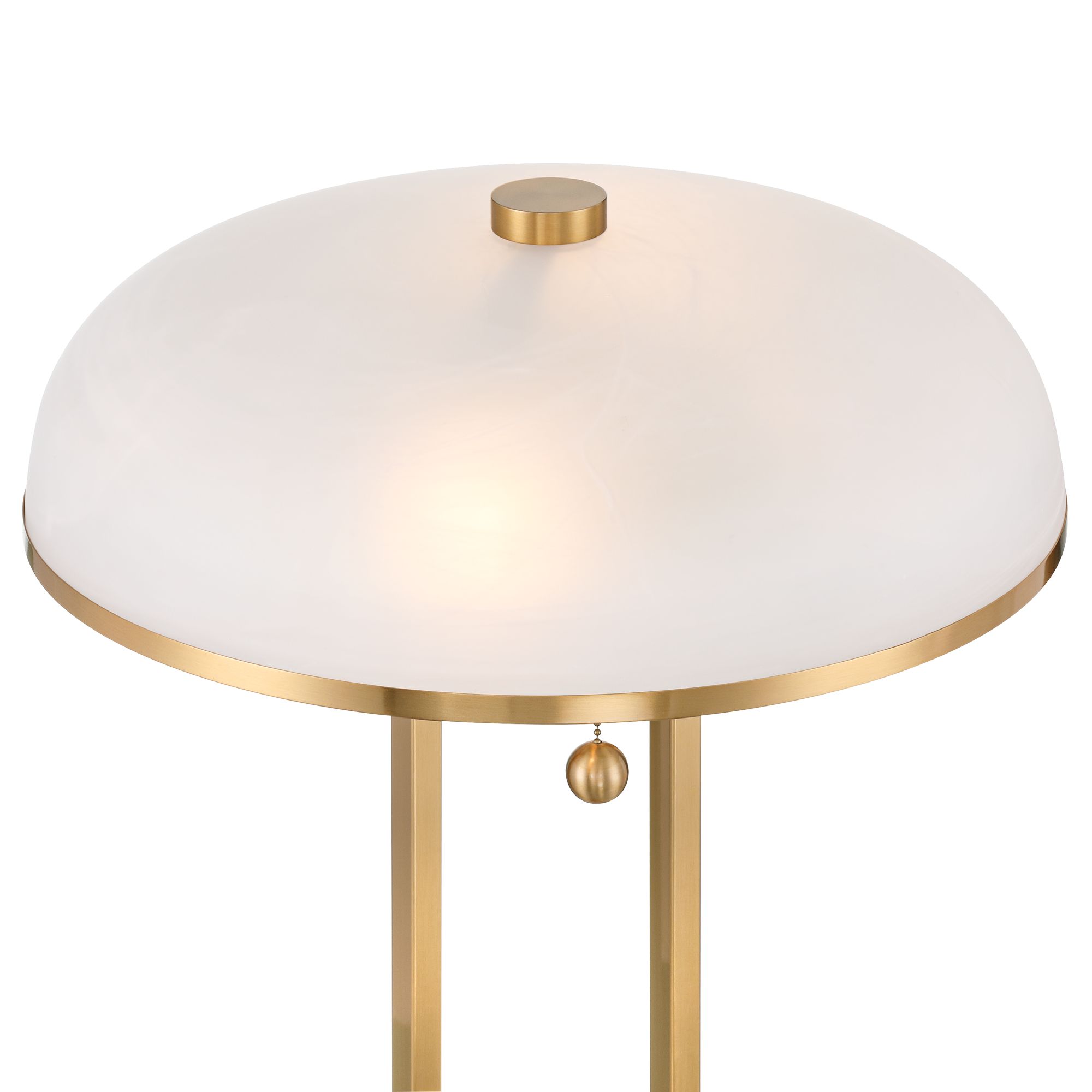 Watch A Video About the Possini Euro Ramses Alabaster Mushroom Dome USB Outlet Lamp