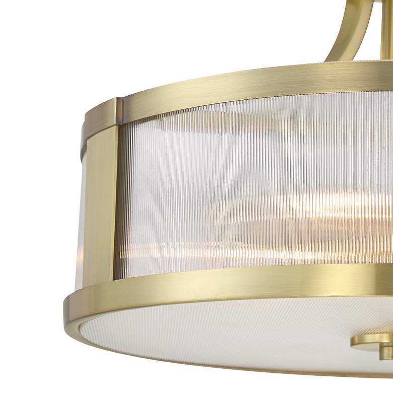 Image 3 Possini Euro Randall 16" Wide Brass Drum Ceiling Light more views