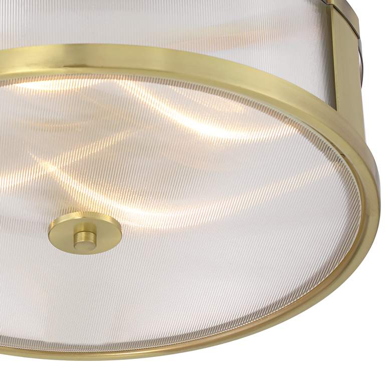 Image 4 Possini Euro Randall 16" Wide Brass Drum Ceiling Light more views