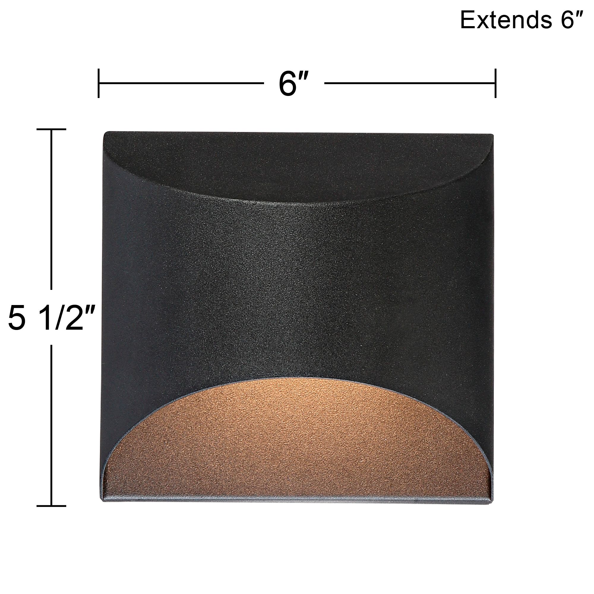 Possini Euro Ratner 5 1/2" High Black Modern LED Outdoor Wall Light