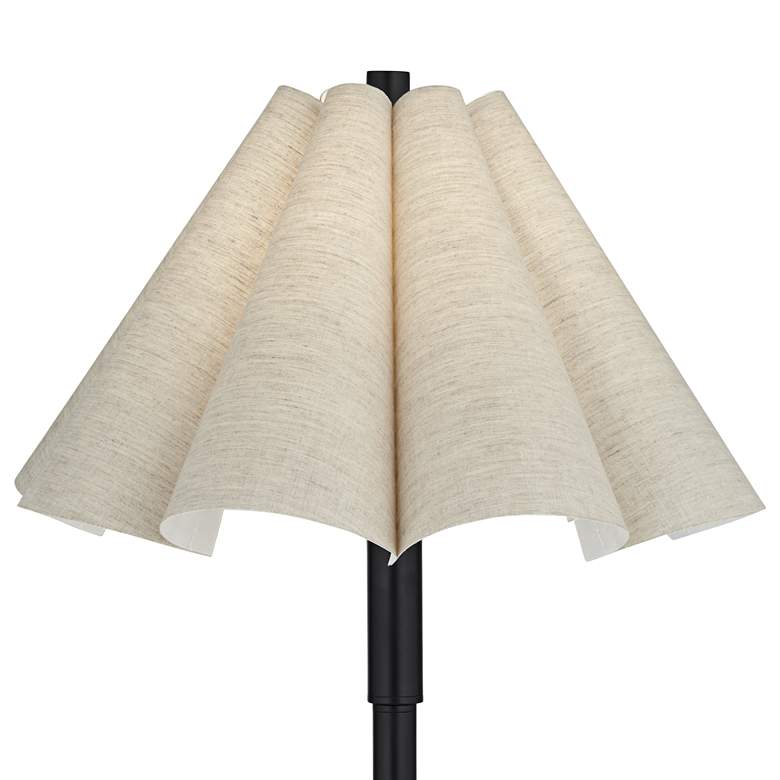 Image 5 Possini Euro Raul 29 1/4" Marble and Scalloped Shade Table Lamp more views
