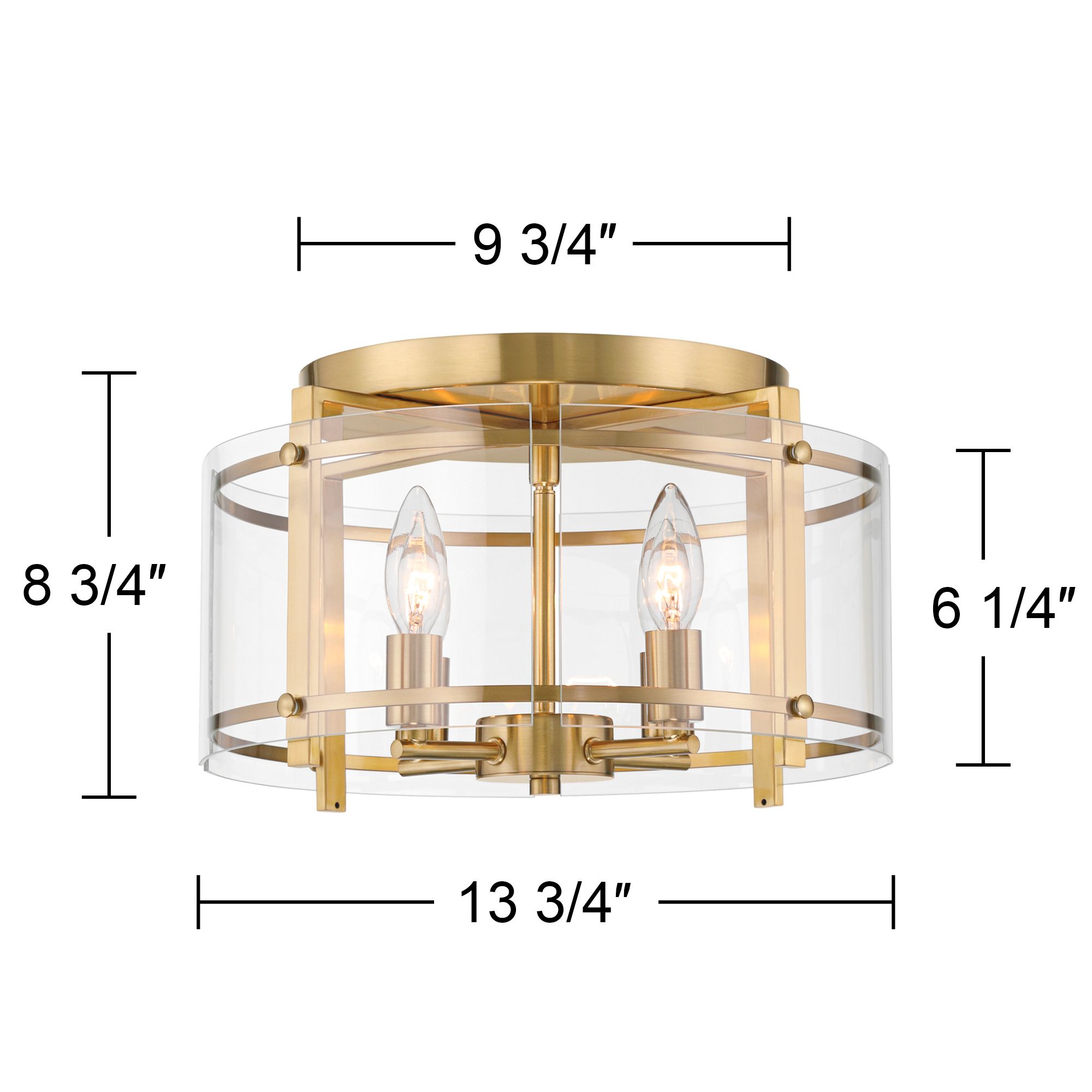 Possini Euro Raye 13 3/4"W Soft Gold 4-Light Ceiling Light