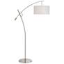 Possini Euro Raymond Brushed Nickel Adjustable Boom Arc Floor Lamp in scene