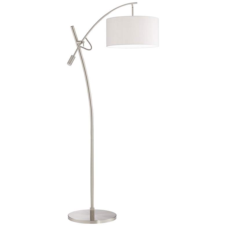 Image 6 Possini Euro Raymond Brushed Nickel Adjustable Boom Arc Floor Lamp more views