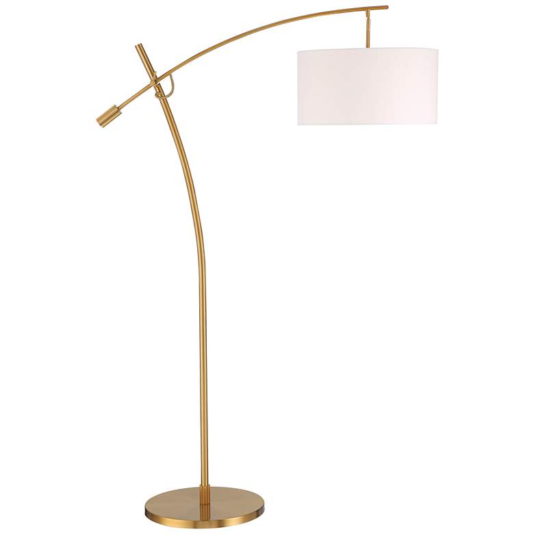 Image 2 Possini Euro Raymond Gold Adjustable Arc Floor Lamp with Smart Socket