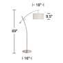 Possini Euro Raymond Nickel Adjustable Arc Floor Lamp with Smart Socket