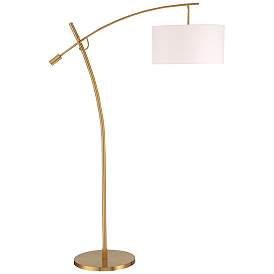 Image2 of Possini Euro Raymond Warm Gold Adjustable Boom Arc Floor Lamp